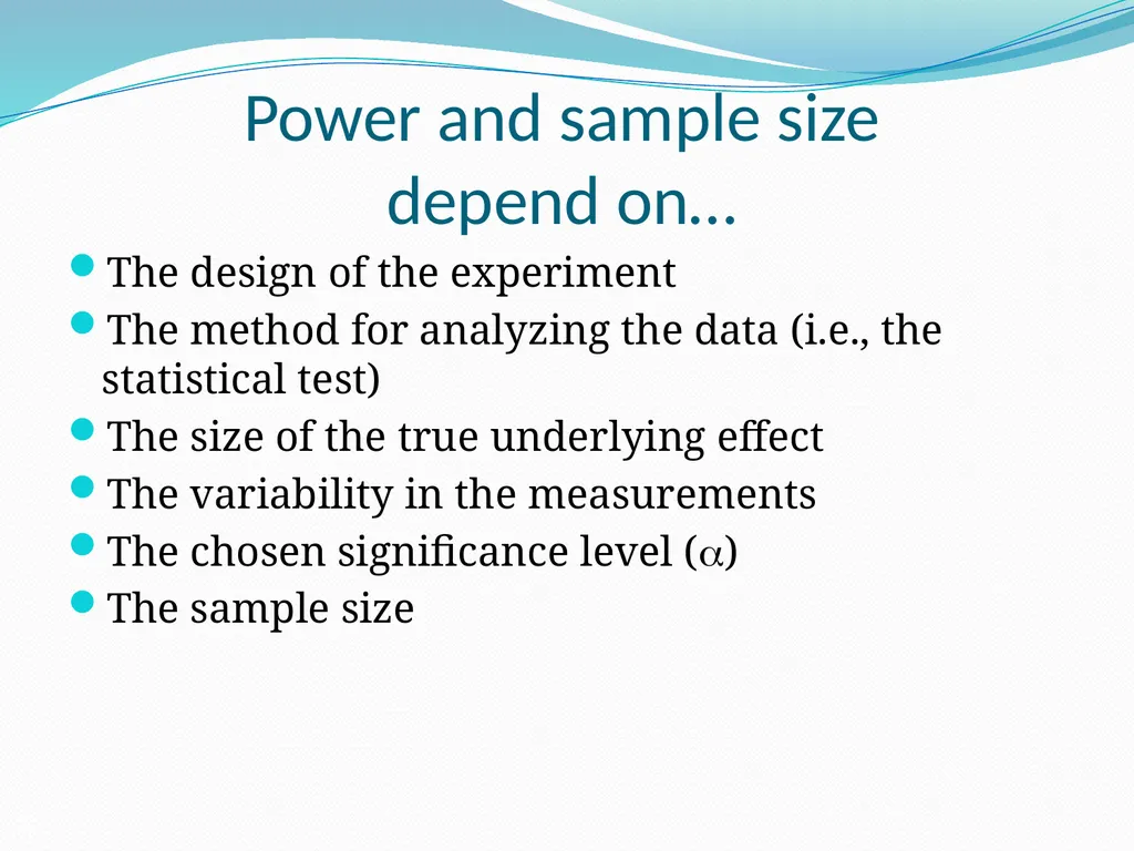 Stats for Rats Statistical Considerations in Basic - slide 39 of 52