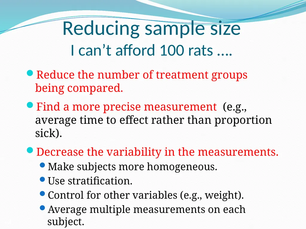 Stats for Rats Statistical Considerations in Basic - slide 44 of 52
