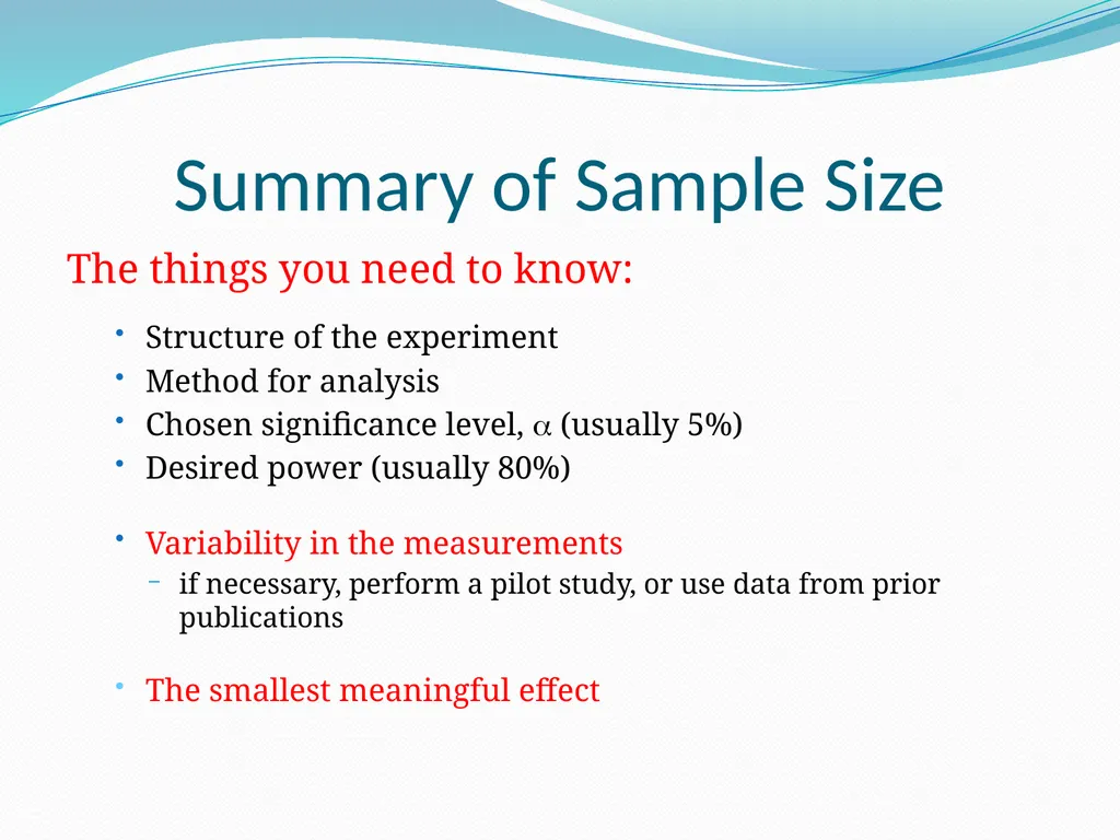 Stats for Rats Statistical Considerations in Basic - slide 45 of 52