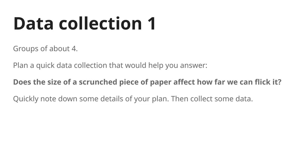 Fitting data collection into your Stats lessons - slide 2 of 11