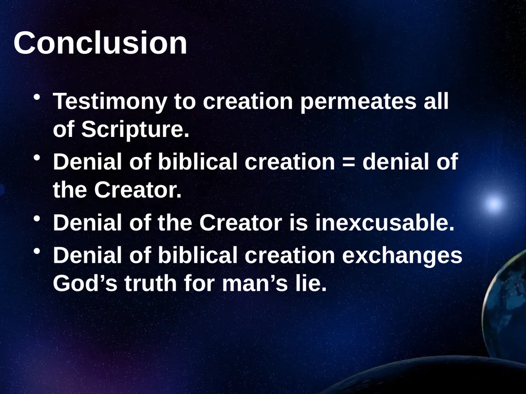 Creation Outside Genesis: The Panorama of - slide 52 of 55