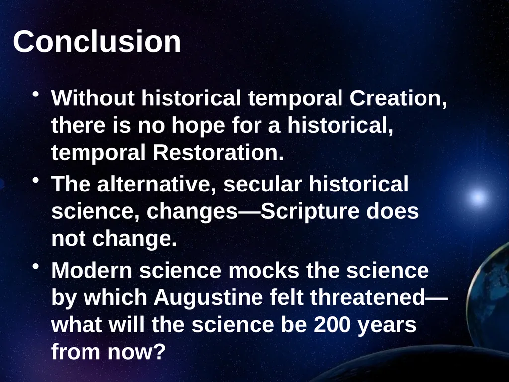 Creation Outside Genesis: The Panorama of - slide 54 of 55