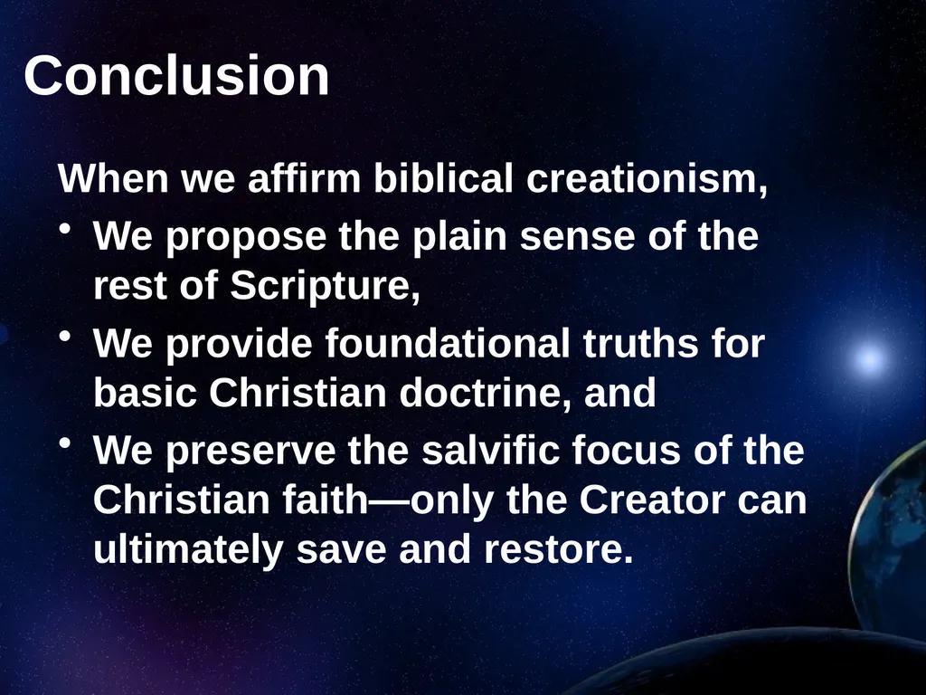 Creation Outside Genesis: The Panorama of - slide 55 of 55
