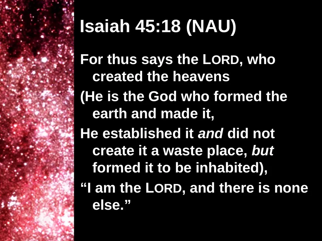 Creation Outside Genesis: The Panorama of - slide 25 of 55
