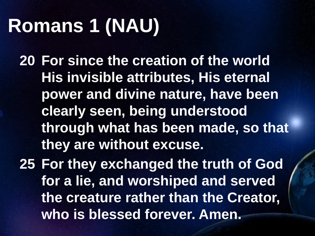 Creation Outside Genesis: The Panorama of - slide 36 of 55
