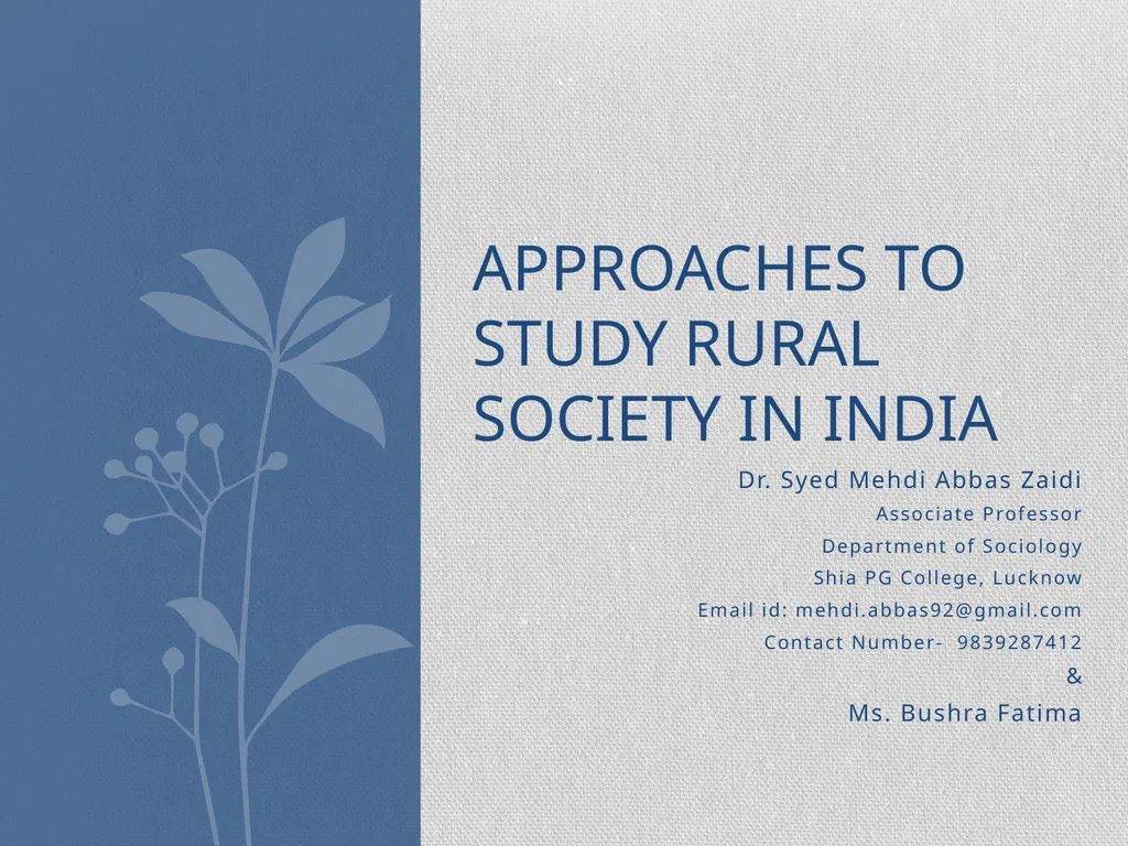 Dr. Syed Mehdi Abbas Zaidi Associate Professor - slide 1 of 9