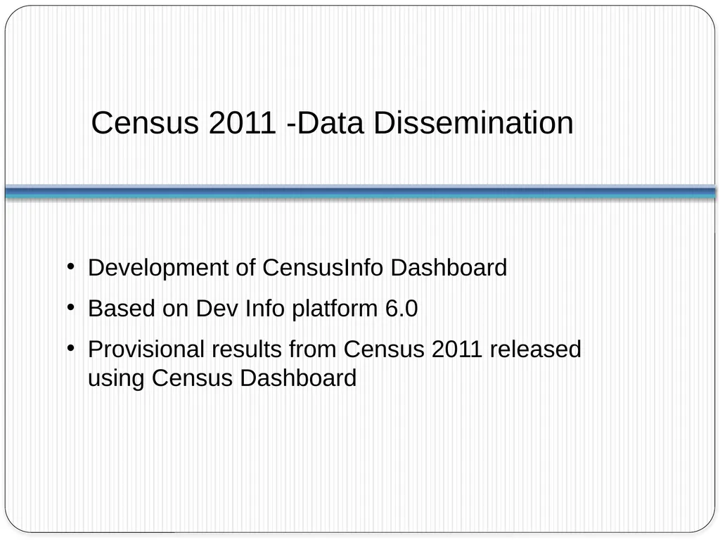 Census 2011 & Data Dissemination Dr. C. - slide 19 of 23
