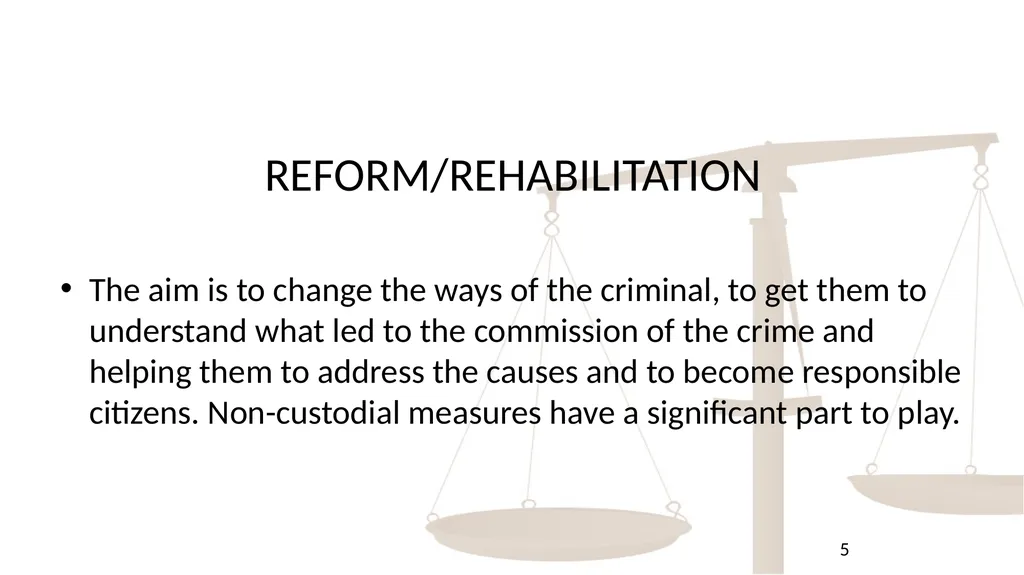 THE AIMS OF PUNISHMENT AND PRINCIPLES OF - slide 5 of 14