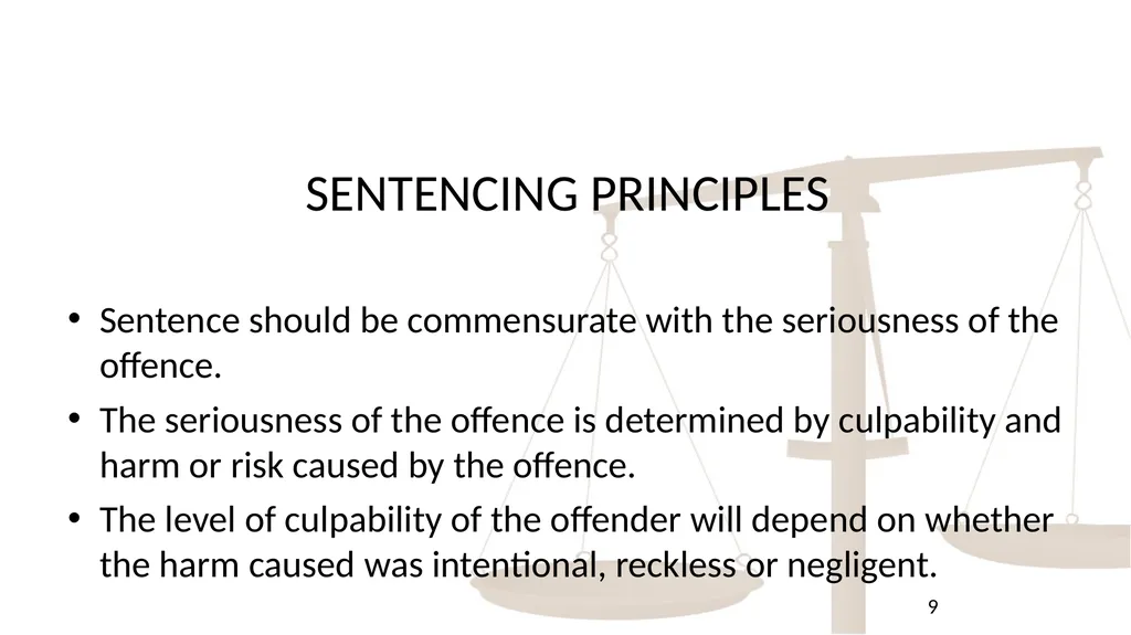 THE AIMS OF PUNISHMENT AND PRINCIPLES OF - slide 9 of 14