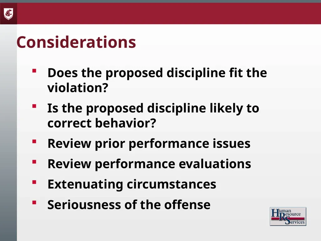 Corrective Action and Discipline Presented by: - slide 30 of 39