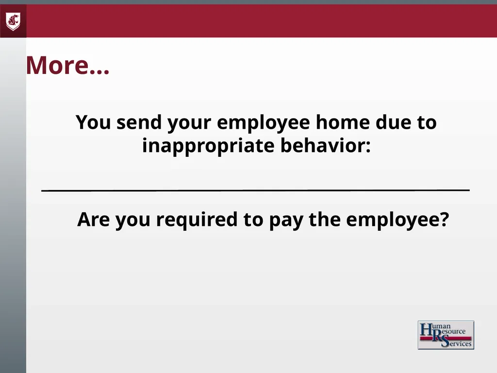 Corrective Action and Discipline Presented by: - slide 33 of 39
