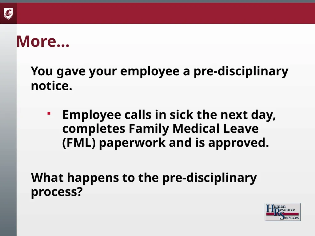 Corrective Action and Discipline Presented by: - slide 34 of 39