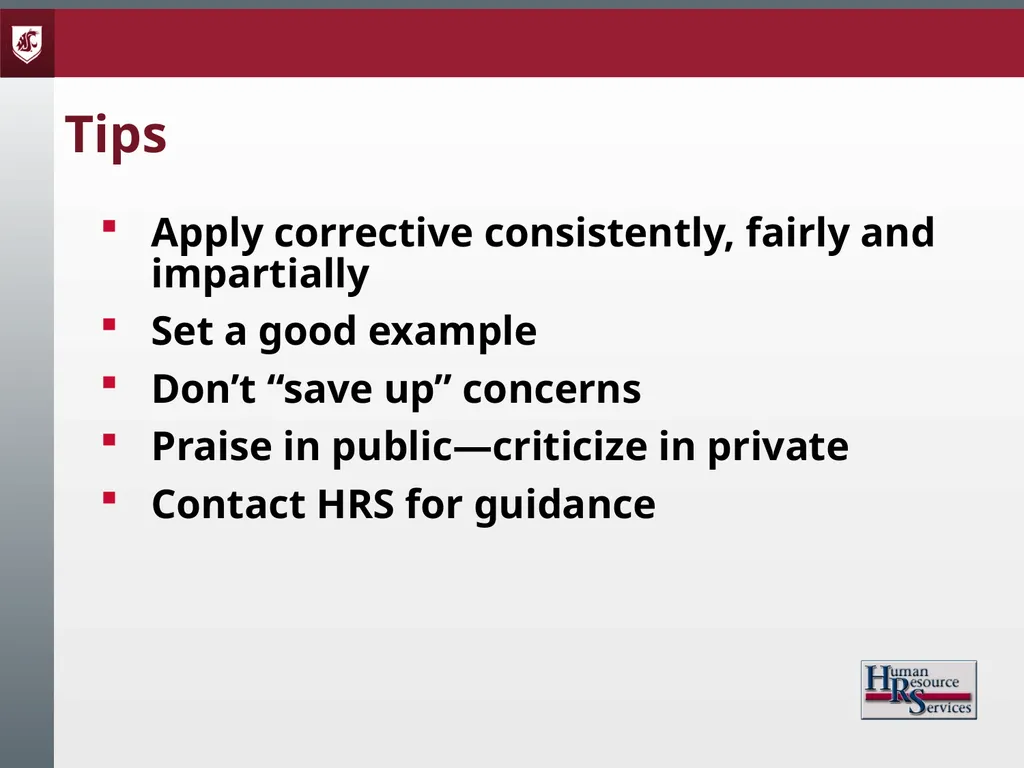 Corrective Action and Discipline Presented by: - slide 22 of 39