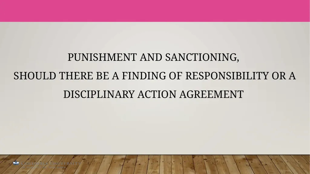 Punishment and sanctioning, should there be a - slide 1 of 10