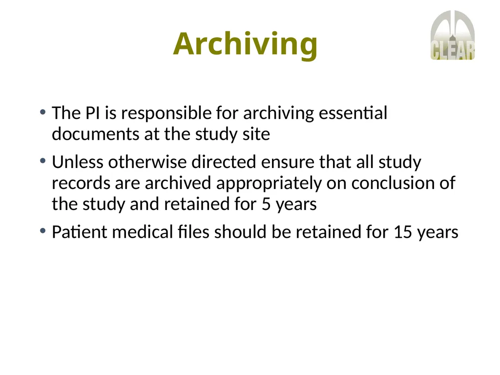 The CLEAR Trial A 2x2 factorial randomised open - slide 19 of 20
