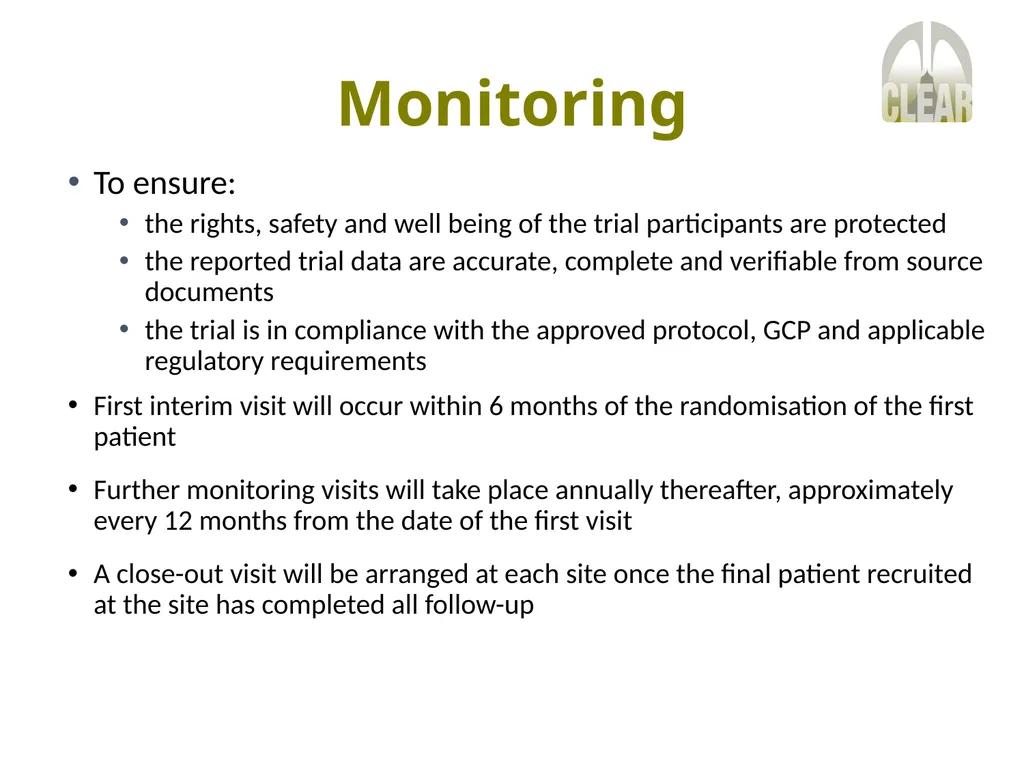 The CLEAR Trial A 2x2 factorial randomised open - slide 12 of 20