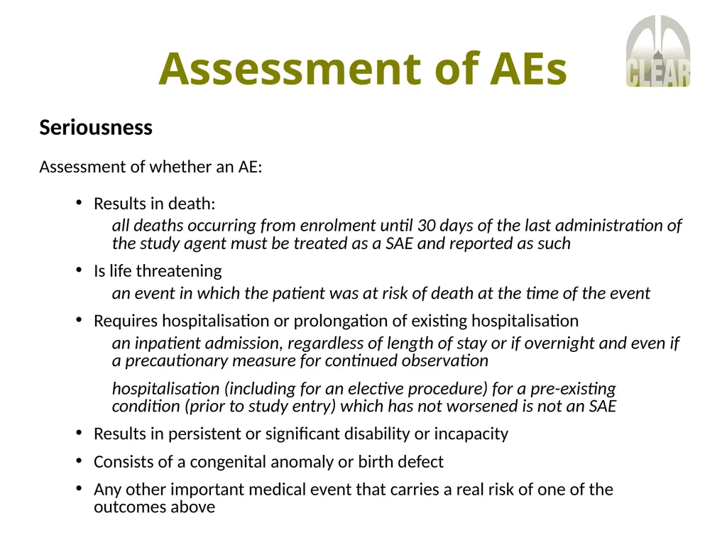 The CLEAR Trial A 2x2 factorial randomised open - slide 6 of 20