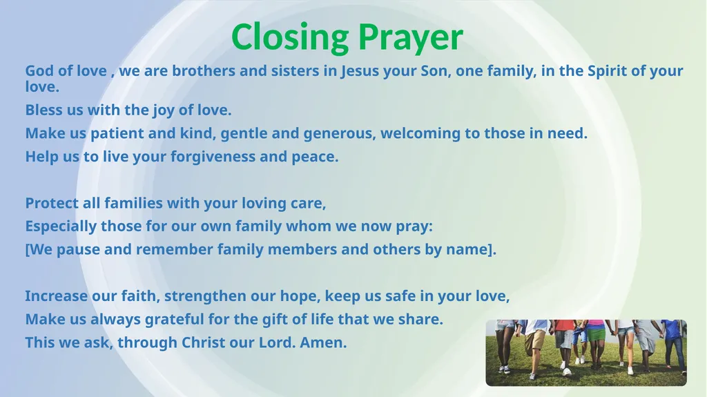 Walking with Families SESSION TWO Gifted By The - slide 11 of 11