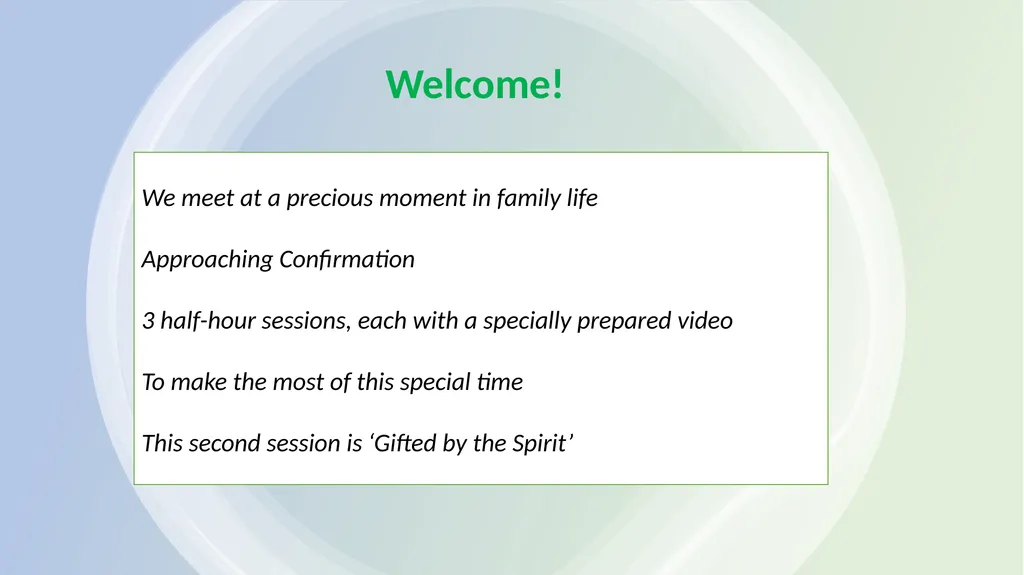 Walking with Families SESSION TWO Gifted By The - slide 2 of 11