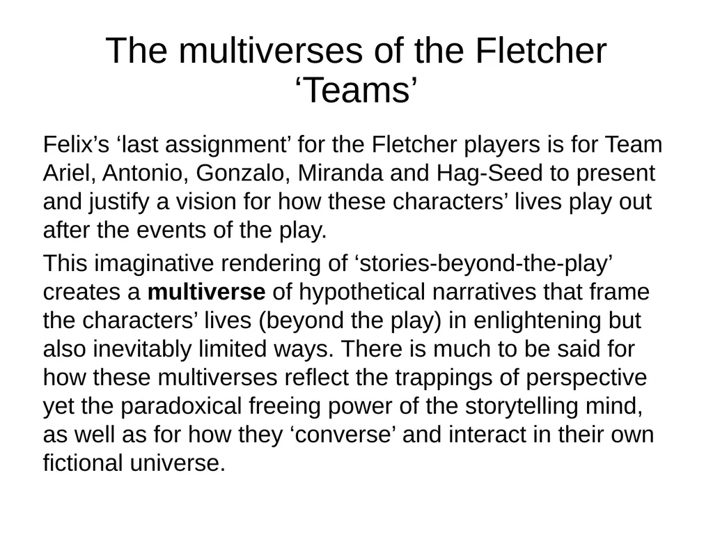 Postmodern playfulness in ‘Hag-Seed’ Some key - slide 6 of 7
