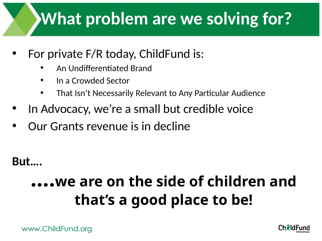 Brand Positioning Exploration At ChildFund - slide 3 of 26