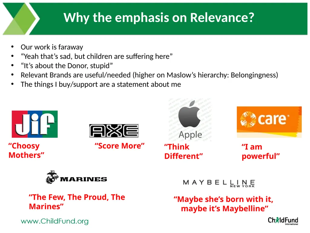 Brand Positioning Exploration At ChildFund - slide 7 of 26