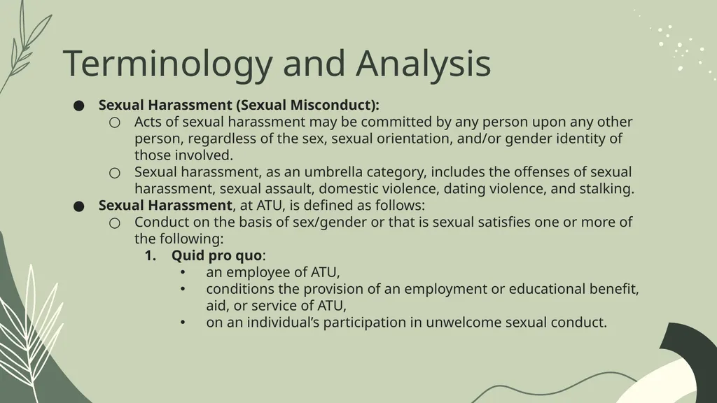 Sexual Harassment Analysis September 27, 2023 - slide 2 of 6