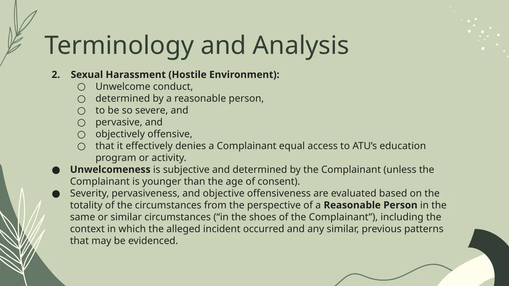 Sexual Harassment Analysis September 27, 2023 - slide 3 of 6