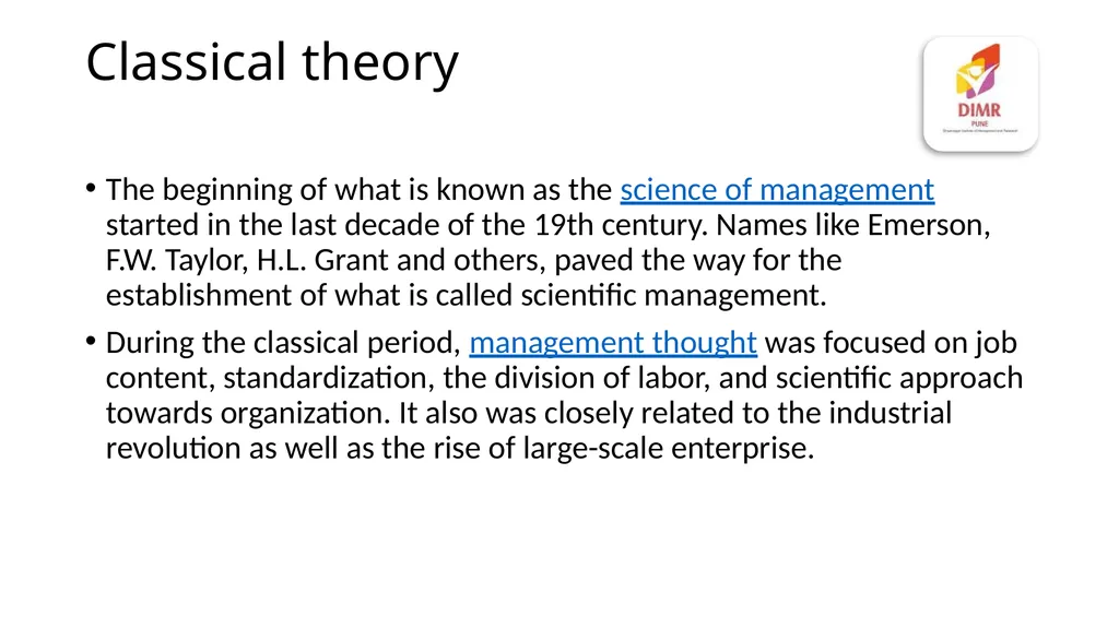 Evolution of Management Thought Pre-scientific - slide 4 of 90