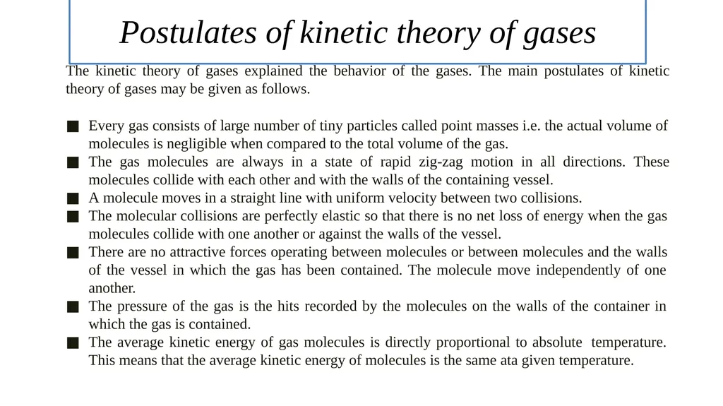 GASEOUS STATE Paper: PHYSICAL CHEMISTRY (BSc. Part - slide 3 of 11