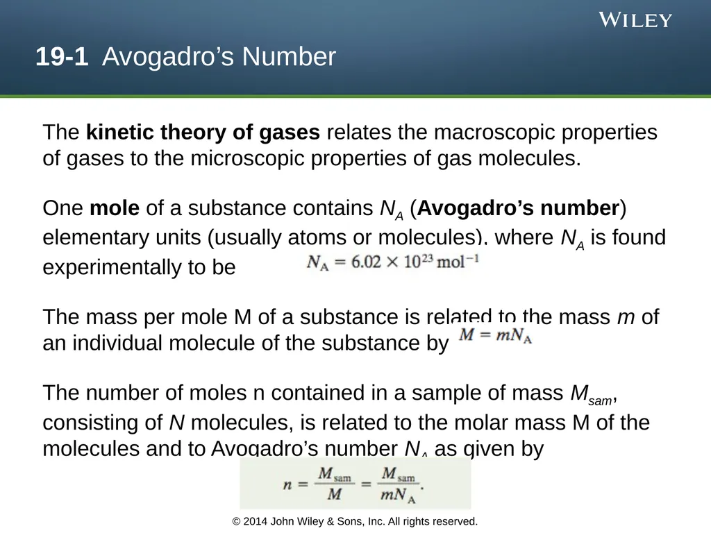 The Kinetic Theory of Gases Chapter 19 Copyright © - slide 3 of 27