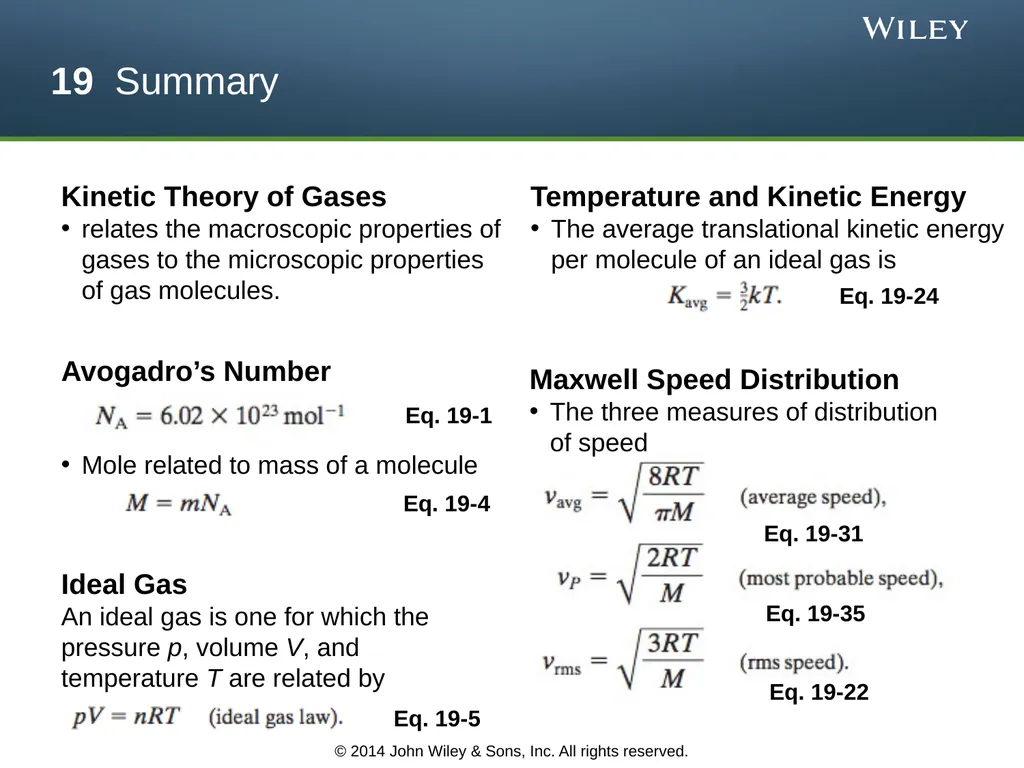 The Kinetic Theory of Gases Chapter 19 Copyright © - slide 26 of 27