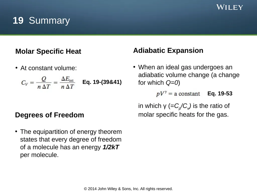 The Kinetic Theory of Gases Chapter 19 Copyright © - slide 27 of 27