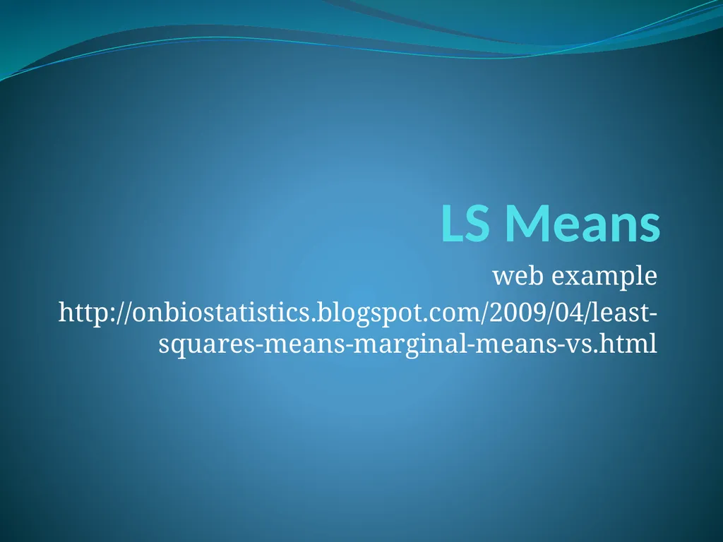 LS Means web example