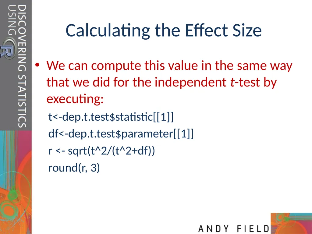 Comparing Two Means Prof. Andy Field Aims t-tests: - slide 24 of 32