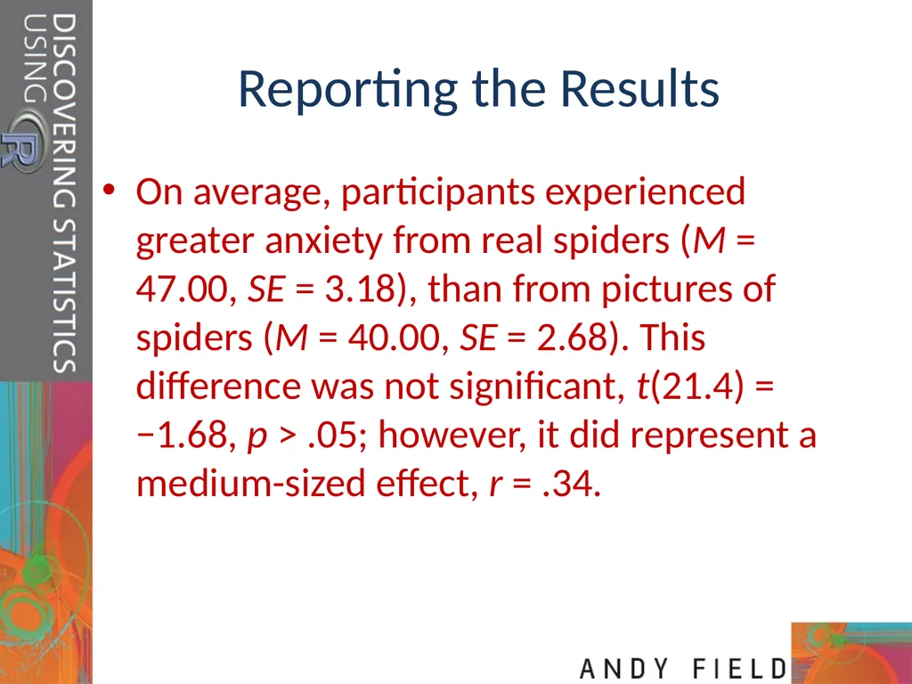 Comparing Two Means Prof. Andy Field Aims t-tests: - slide 18 of 32