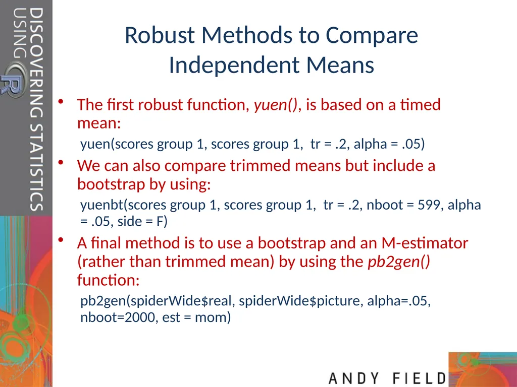Comparing Two Means Prof. Andy Field Aims t-tests: - slide 28 of 32
