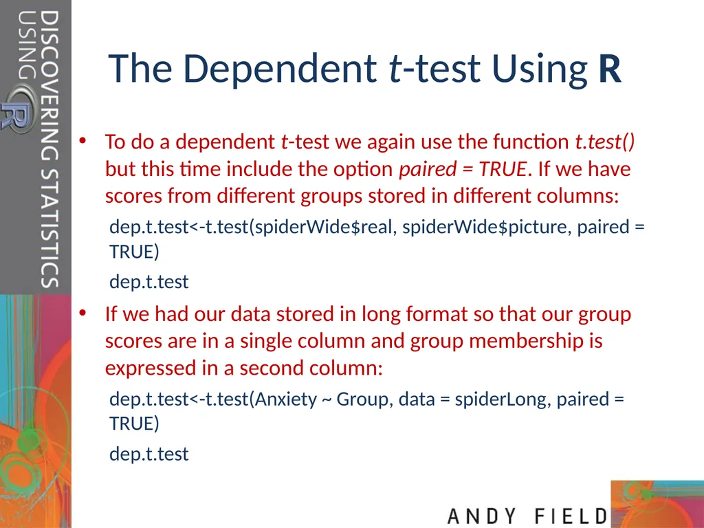 Comparing Two Means Prof. Andy Field Aims t-tests: - slide 22 of 32