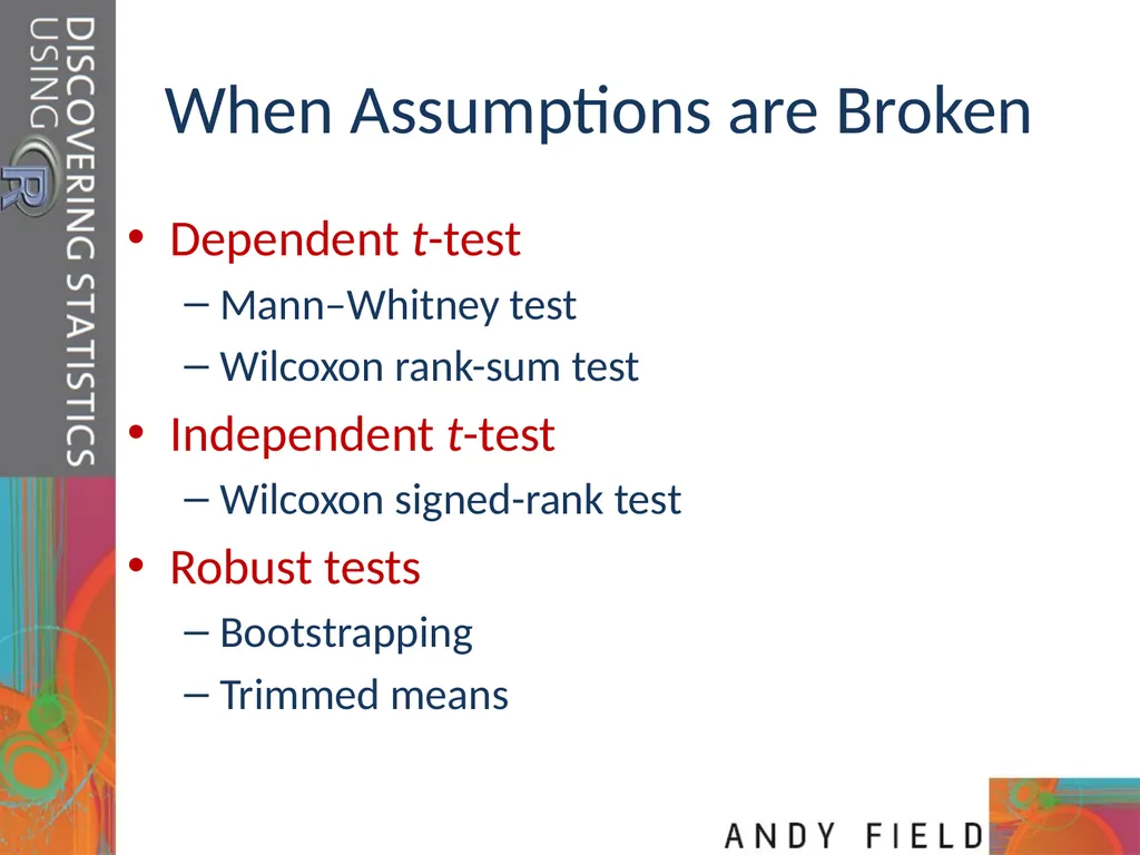 Comparing Two Means Prof. Andy Field Aims t-tests: - slide 26 of 32