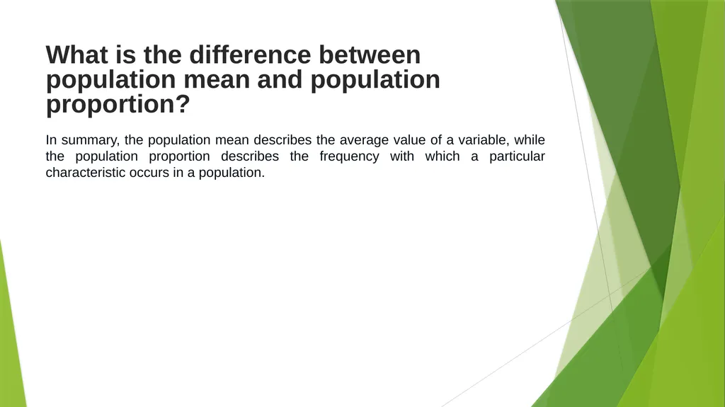 What is the difference between population mean and - slide 3 of 3