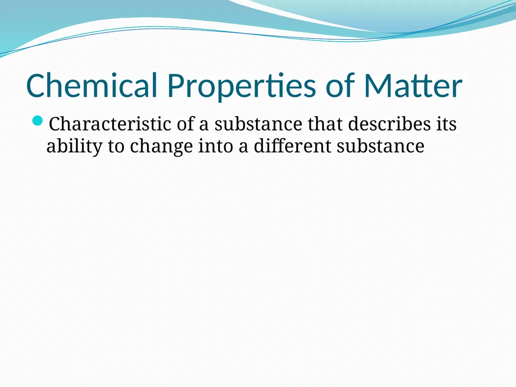 Describing Matter What is Chemistry? The study of - slide 17 of 18