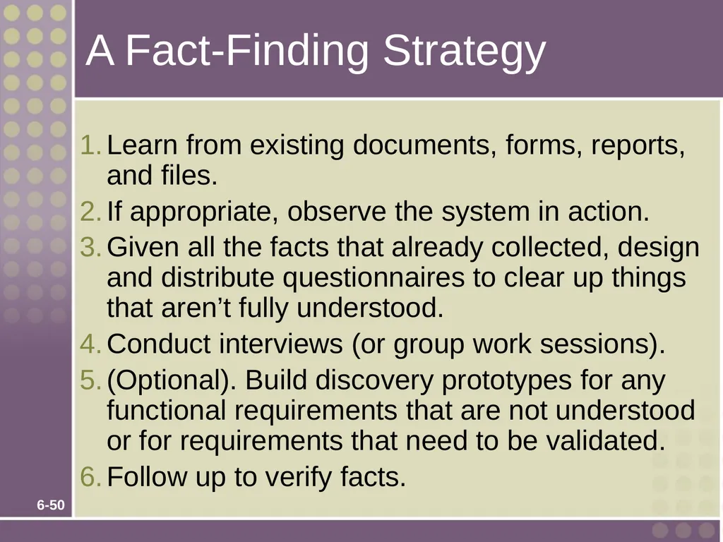 Chapter 6 Fact-Finding Techniques for Requirements - slide 50 of 50