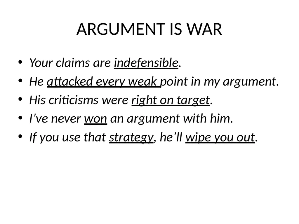 The conceptual metaphor theory Basic concepts and - slide 11 of 46