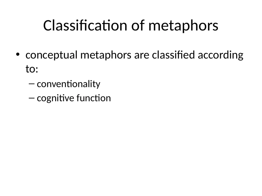 The conceptual metaphor theory Basic concepts and - slide 17 of 46