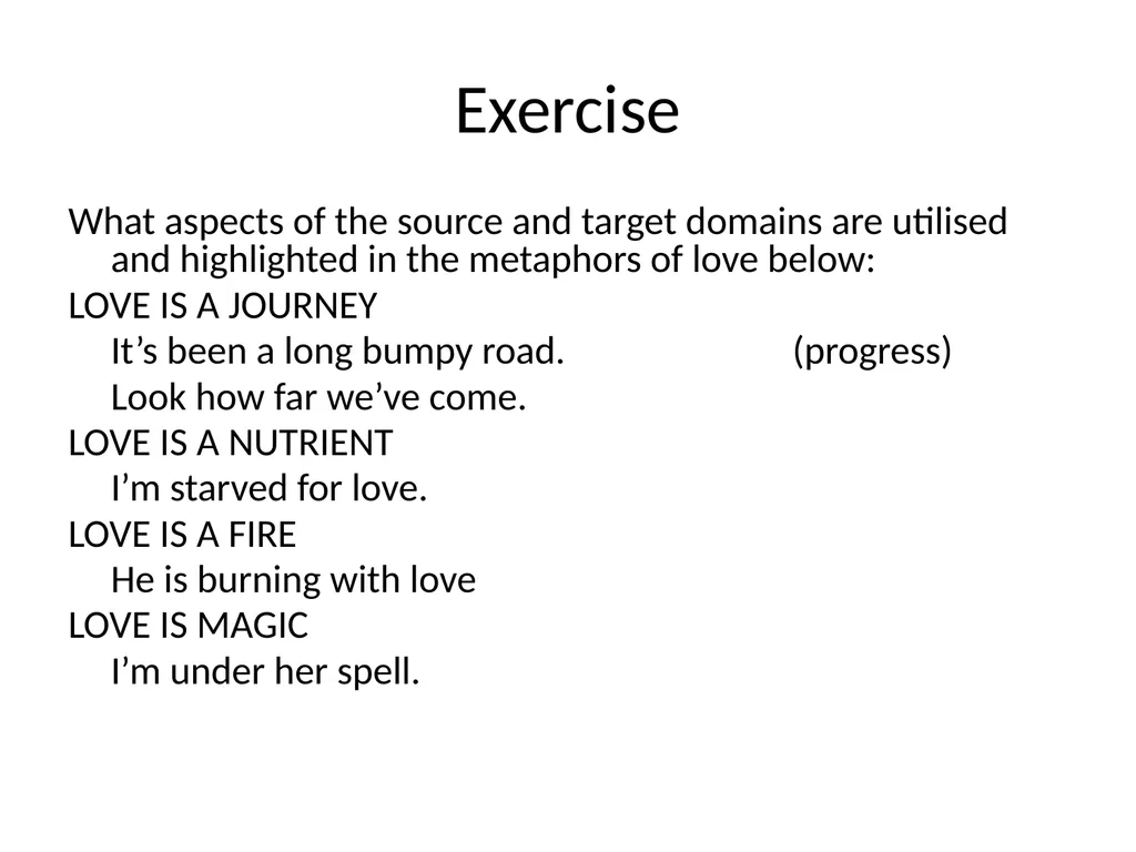 The conceptual metaphor theory Basic concepts and - slide 32 of 46