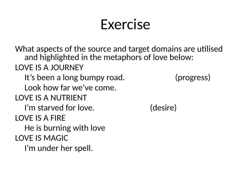 The conceptual metaphor theory Basic concepts and - slide 33 of 46