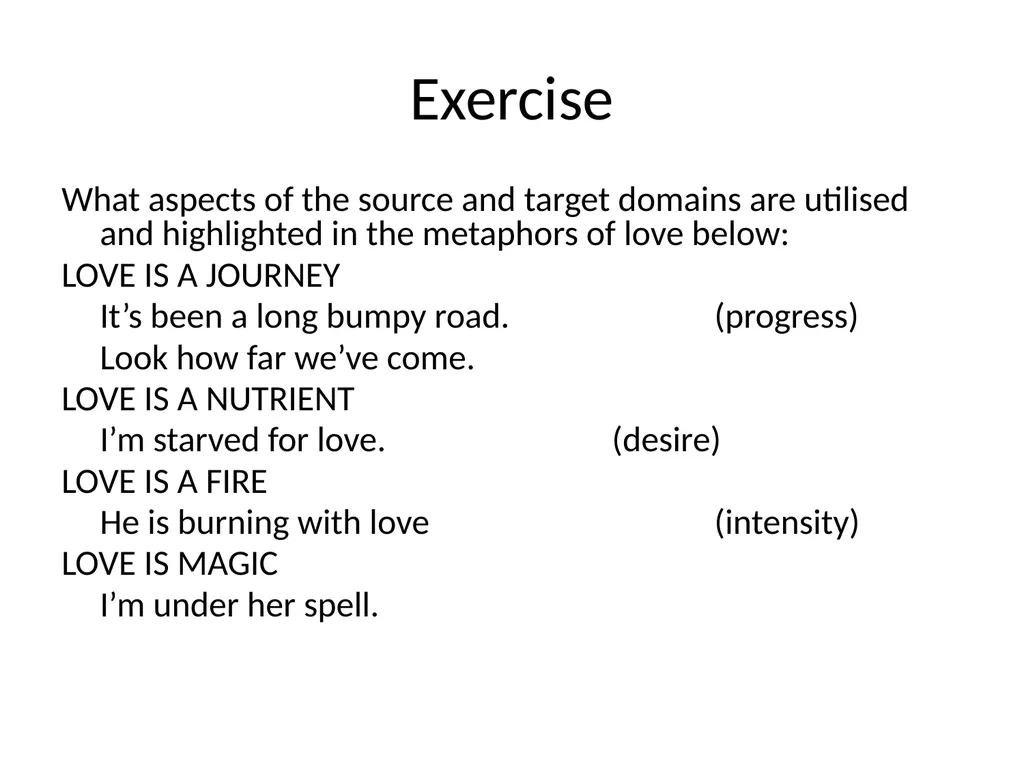 The conceptual metaphor theory Basic concepts and - slide 34 of 46