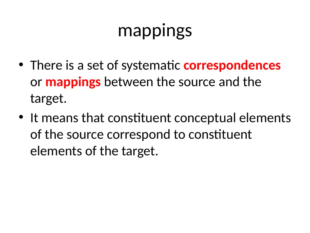 The conceptual metaphor theory Basic concepts and - slide 10 of 46