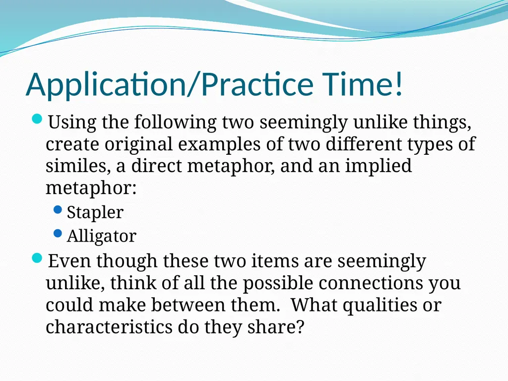 Figurative Language The Language of Comparison & - slide 9 of 13