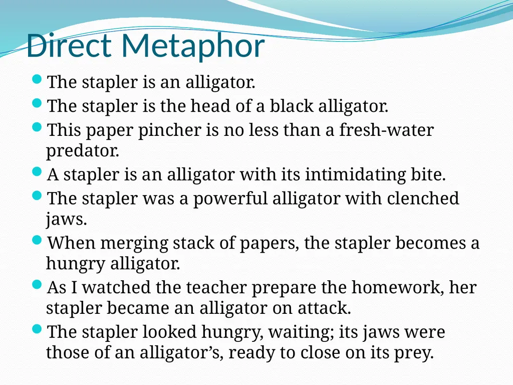 Figurative Language The Language of Comparison & - slide 12 of 13